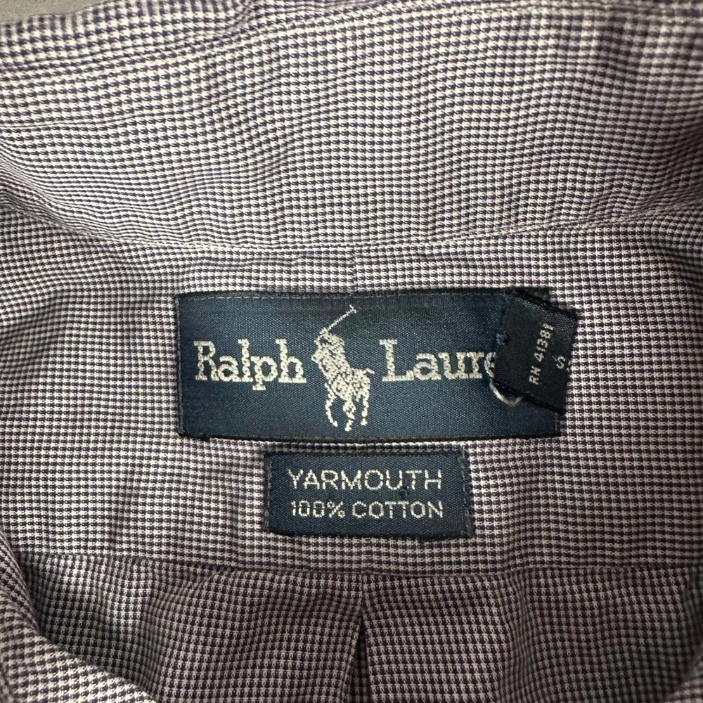Ralph Lauren Yarmouth Shirt Mens 15 32/33 Blue White Check Cotton Button Down
